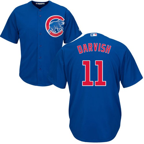 Cubs #11 Yu Darvish Blue New Cool Base Stitched MLB Jersey - Click Image to Close